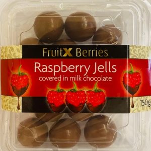 Fruit X - Raspberry Jells (milk chocolate) 150g